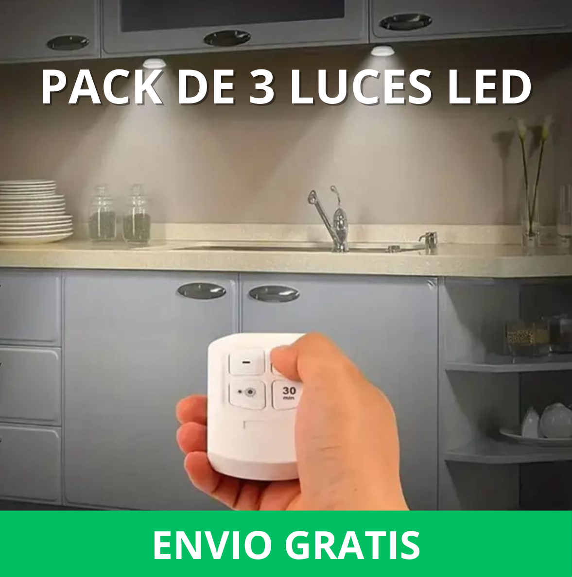 Set de 3 Luces LED con Control Remoto