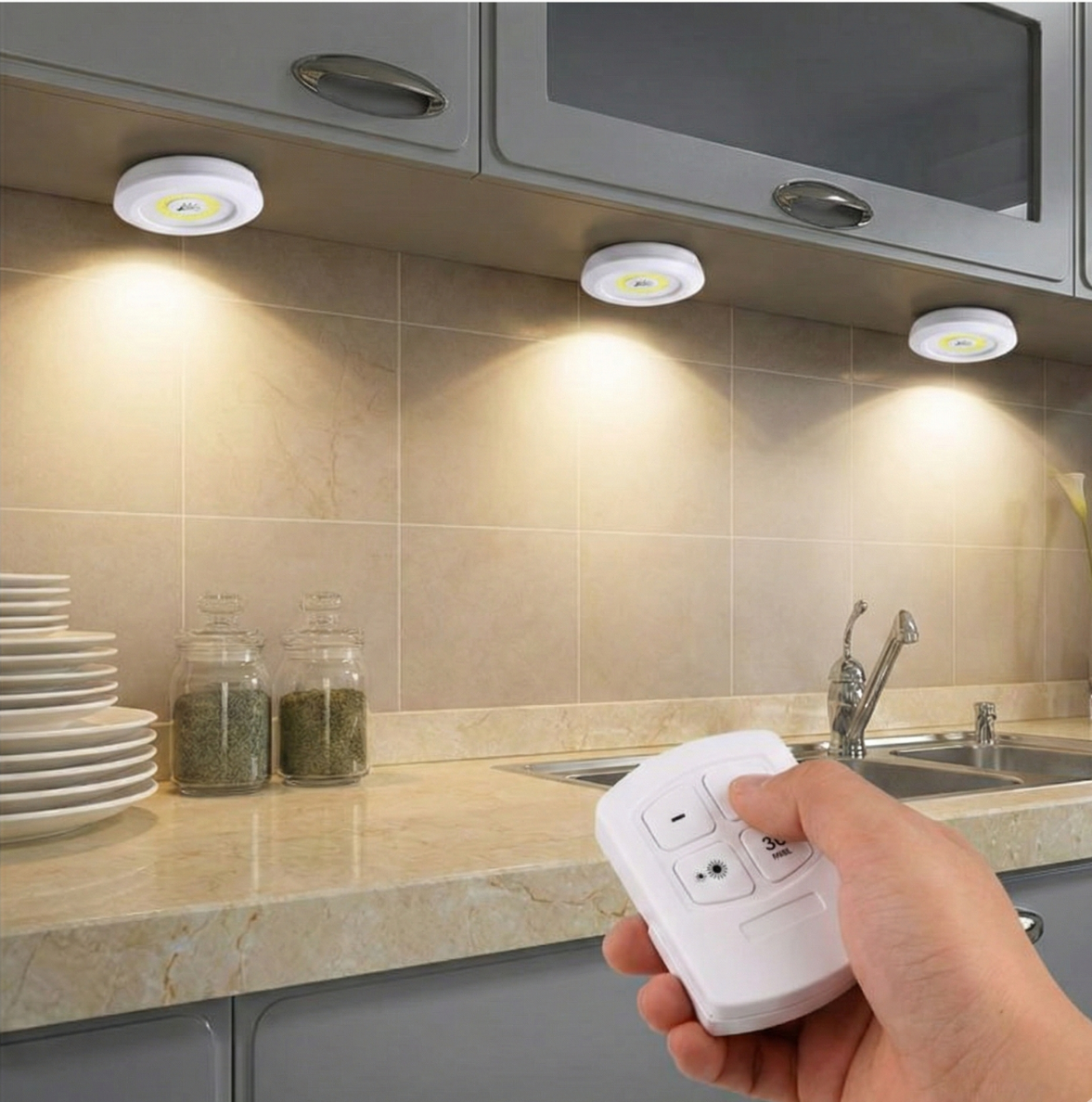 Set de 3 Luces LED con Control Remoto