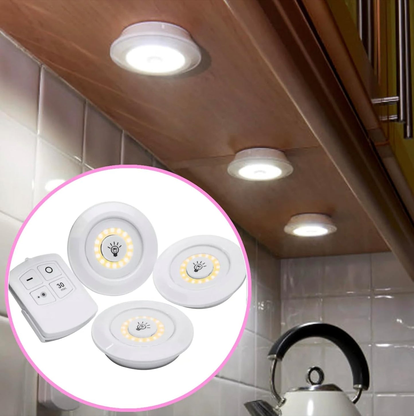 Set de 3 Luces LED con Control Remoto