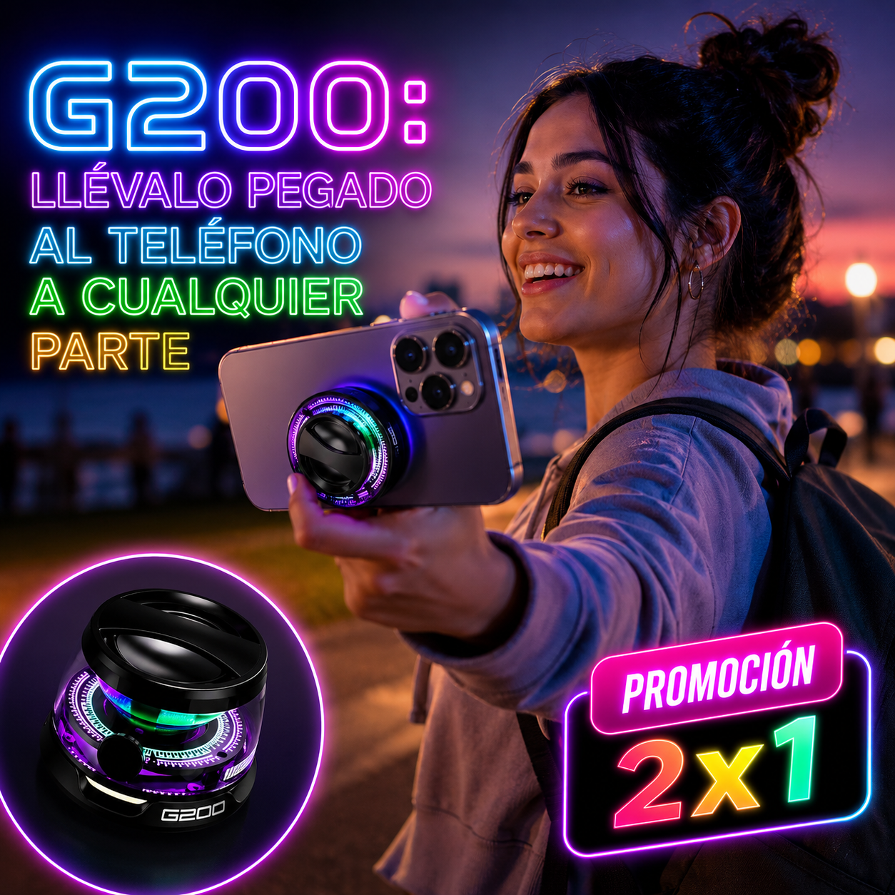 2x1 - Parlante Magnético G200 MagBoom Pro