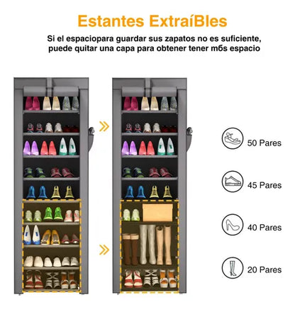 Zapatera Organizador Vertical 10 Niveles